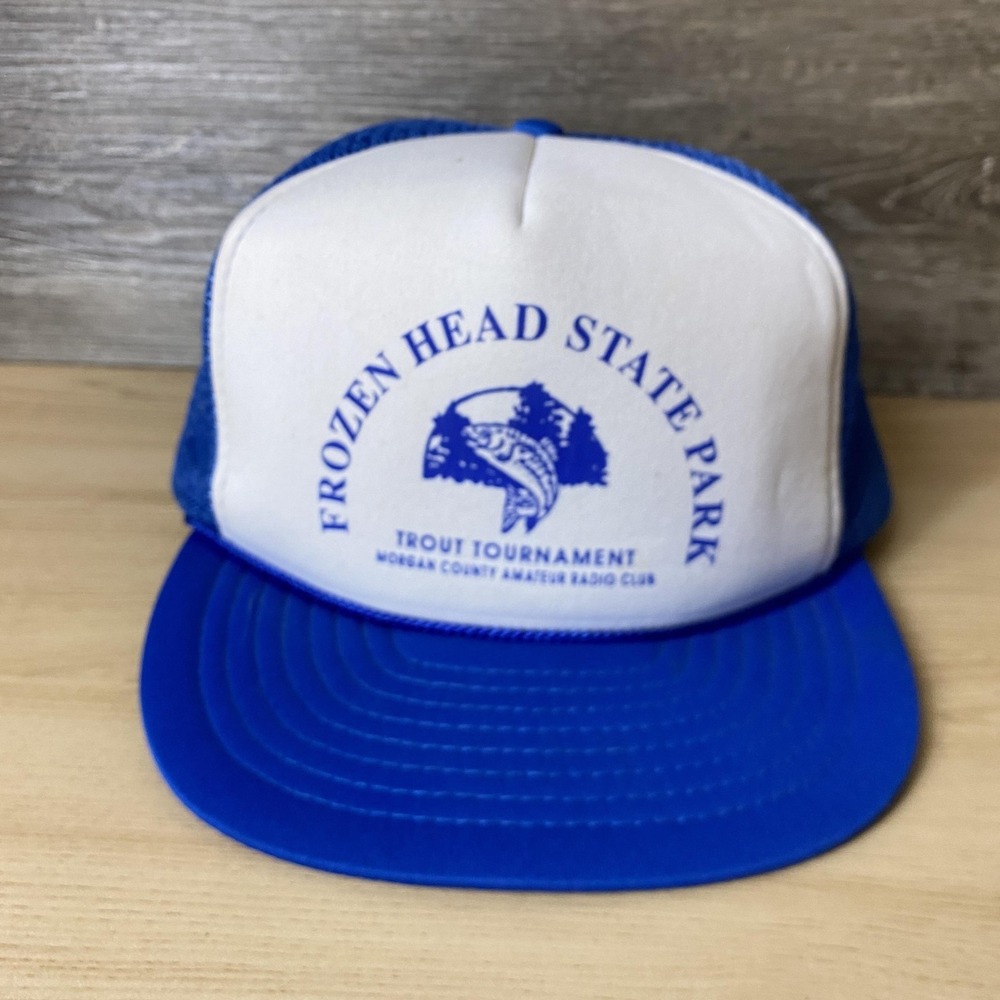 VINTAGE Frozen Head State Park Hat Cap Snap Back Trucker Mesh Mens 80s
